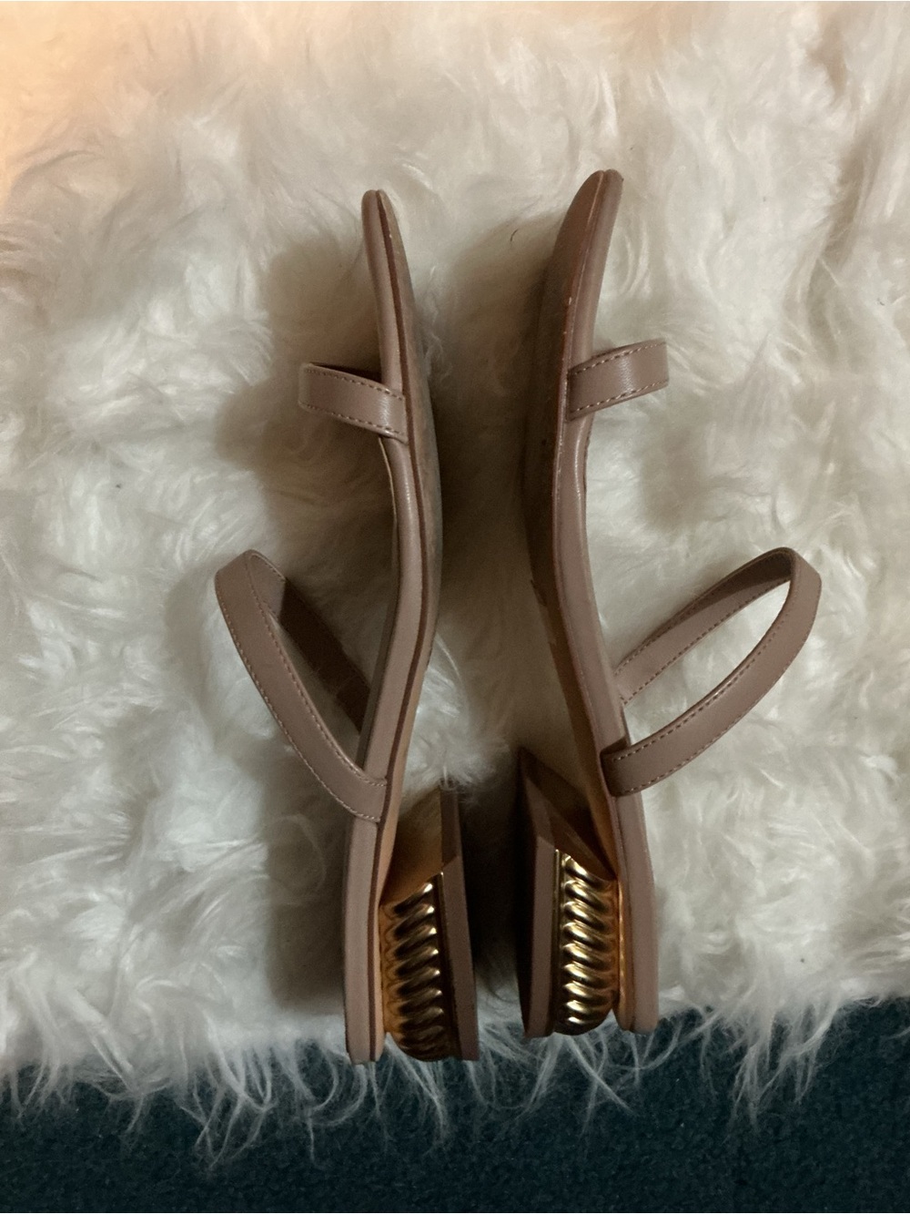Katy Perry Collections Nude Sculptural Heel Sandals - Taupe/Nude - Picture 4 of 5